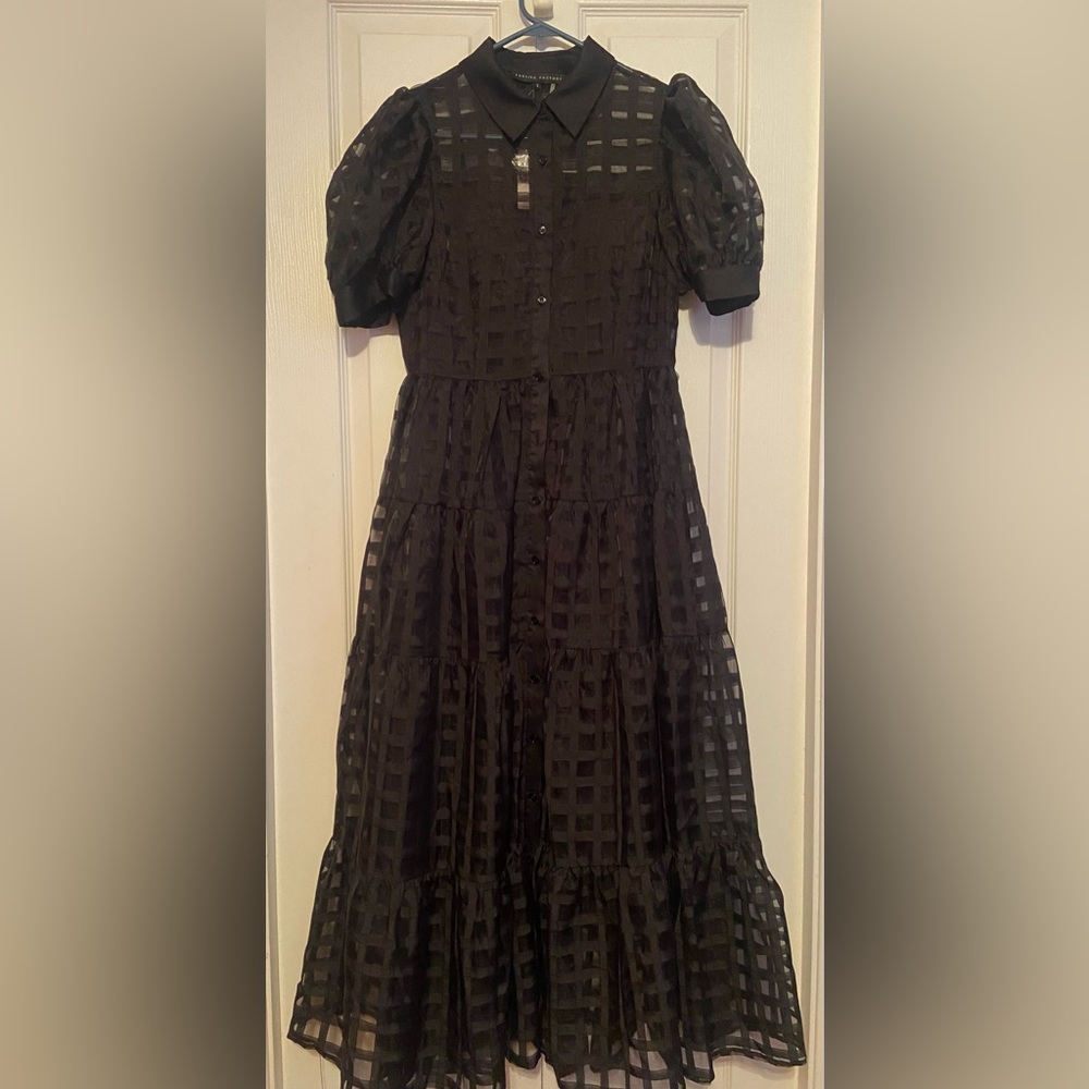 Anthropologie English Factory black dress new Sz Small.